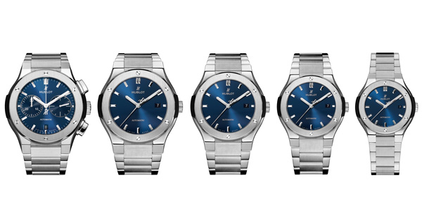 stainless steel case copy Hublot Classic Fusion Blue Chronograph