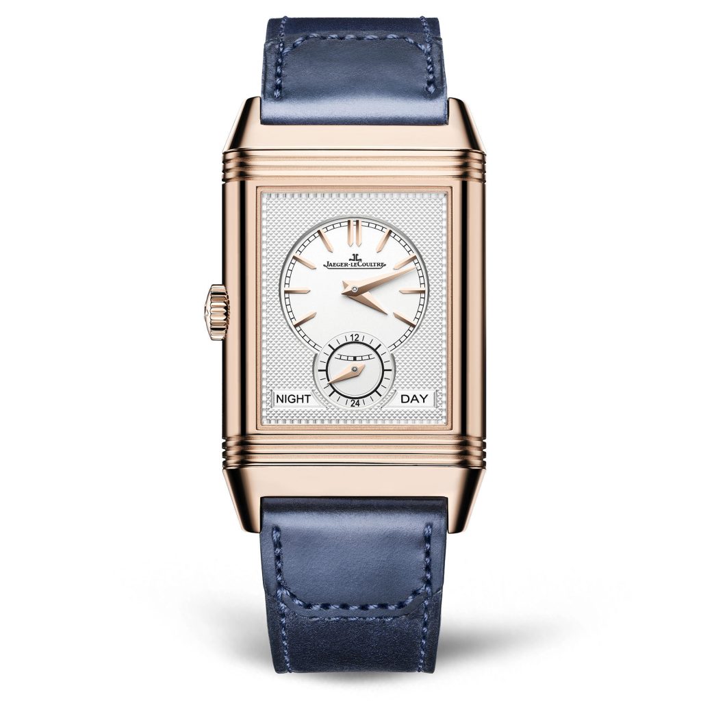 The 18k rose gold copy watches have dual time zone.